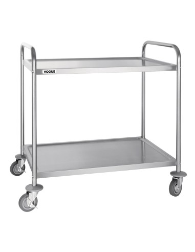 Grand chariot de débarrassage inox Vogue 2 niveaux