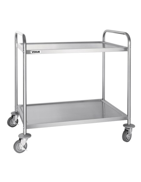 Grand chariot de débarrassage inox Vogue 2 niveaux