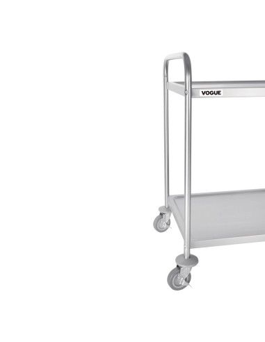 Grand chariot de débarrassage inox Vogue 2 niveaux