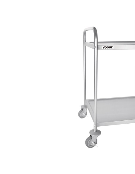 Grand chariot de débarrassage inox Vogue 2 niveaux