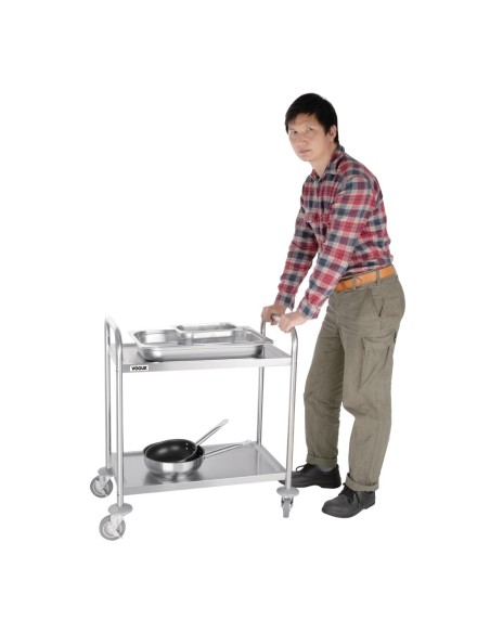 Petit chariot de débarrassage 2 niveaux Vogue - 128 kg