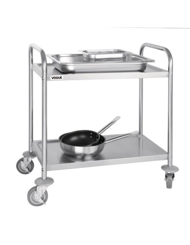 Petit chariot de débarrassage 2 niveaux Vogue - 128 kg