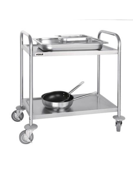 Petit chariot de débarrassage 2 niveaux Vogue - 128 kg