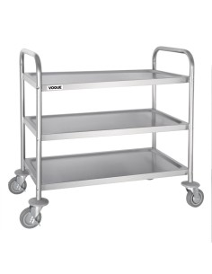 Chariot de débarrassage medium inox Vogue 3 niveaux