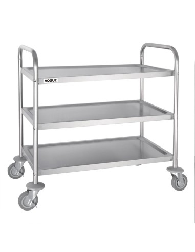 Chariot de débarrassage medium inox Vogue 3 niveaux