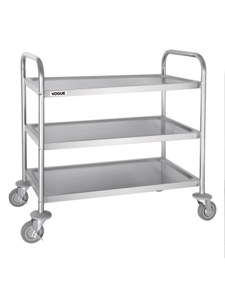 Chariot de débarrassage medium inox Vogue 3 niveaux