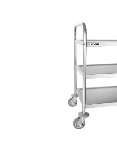Chariot de débarrassage medium inox Vogue 3 niveaux