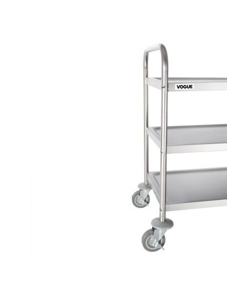 Chariot de débarrassage medium inox Vogue 3 niveaux