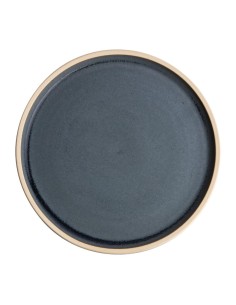 Assiettes plates bord droit granit bleu Olympia 180mm - lot de 6