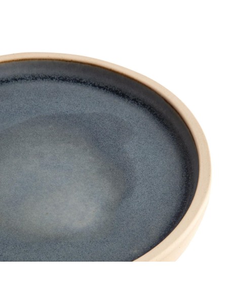 Assiettes plates bord droit granit bleu Olympia 180mm - lot de 6