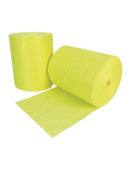 Rouleaux chiffons antibactériens EcoTech Envirolite Super jaunes - lot 2x500