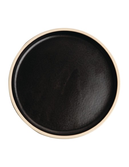 Assiettes plates noir mat Olympia Canvas 180mm - lot de 6