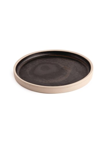 Assiettes plates noir mat Olympia Canvas 180mm - lot de 6