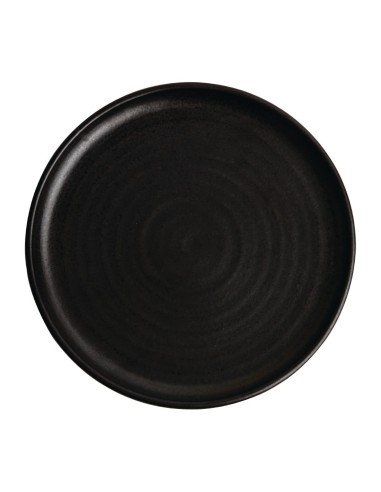 Assiettes plates noir mat Olympia Canvas 265mm - lot de 6