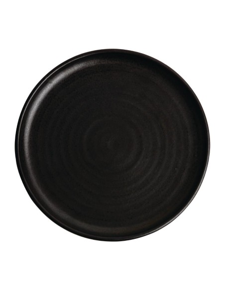 Assiettes plates noir mat Olympia Canvas 265mm - lot de 6