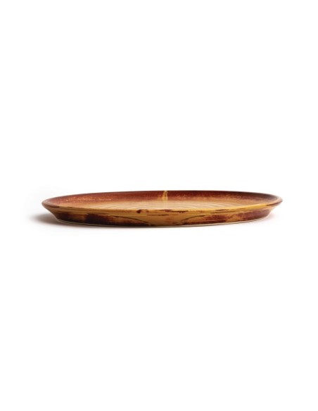 Assiettes plates terre de sienne Olympia Canvas 265mm - lot de 6