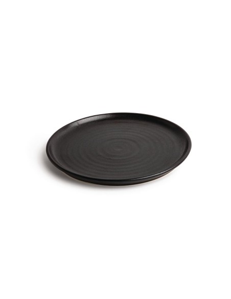 Assiettes plates noir mat Olympia Canvas 265mm - lot de 6