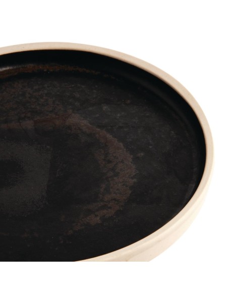 Assiettes plates noir mat Olympia Canvas 180mm - lot de 6