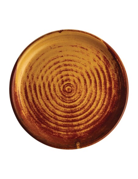 Assiettes plates terre de sienne Olympia Canvas 180 mm - lot de 6
