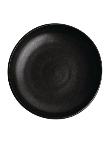 Assiettes creuses noir mat Olympia Canvas 230mm - lot de 6