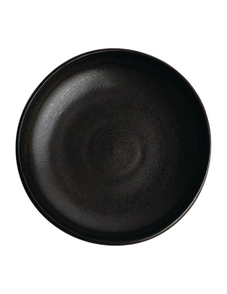 Assiettes creuses noir mat Olympia Canvas 230mm - lot de 6
