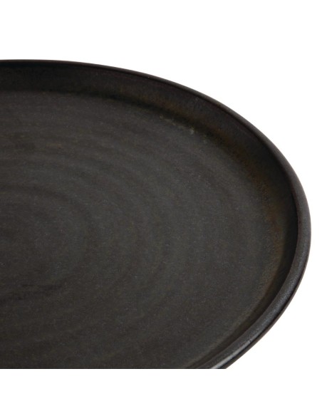 Assiettes plates noir mat Olympia Canvas 265mm - lot de 6