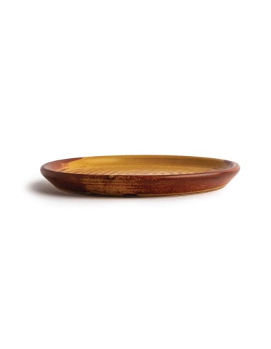 Assiettes plates terre de sienne Olympia Canvas 180 mm - lot de 6