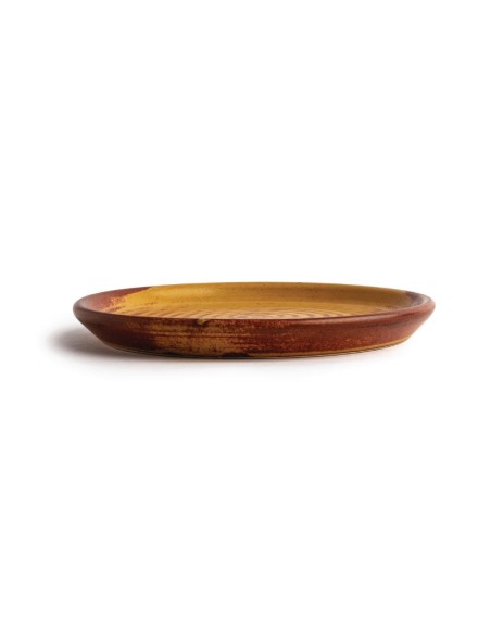 Assiettes plates terre de sienne Olympia Canvas 180 mm - lot de 6