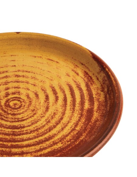 Assiettes plates terre de sienne Olympia Canvas 180 mm - lot de 6