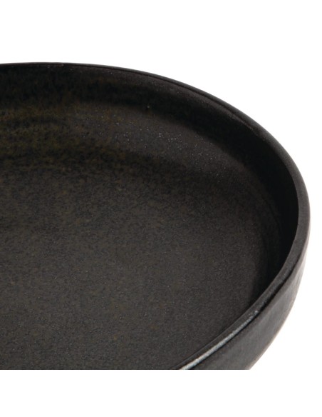 Assiettes creuses noir mat Olympia Canvas 230mm - lot de 6