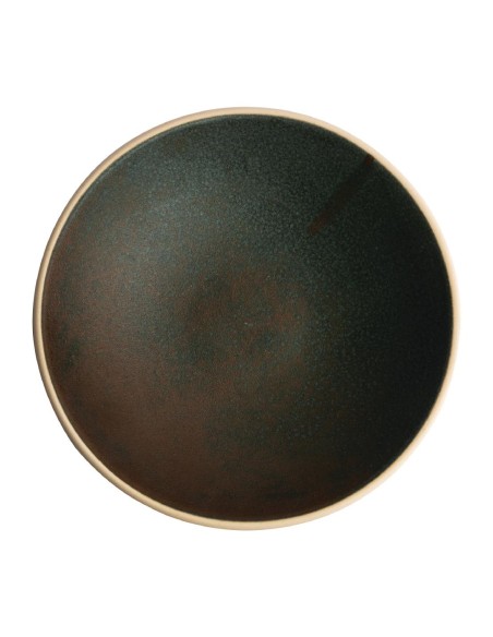 Assiettes creuses vert bronze Olympia Canvas 200mm - lot de 6