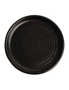 Assiettes plates noir mat Olympia Canvas 180mm - lot de 6