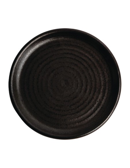 Assiettes plates noir mat Olympia Canvas 180mm - lot de 6