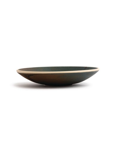 Assiettes creuses vert bronze Olympia Canvas 200mm - lot de 6