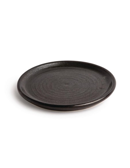 Assiettes plates noir mat Olympia Canvas 180mm - lot de 6