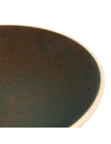 Assiettes creuses vert bronze Olympia Canvas 200mm - lot de 6