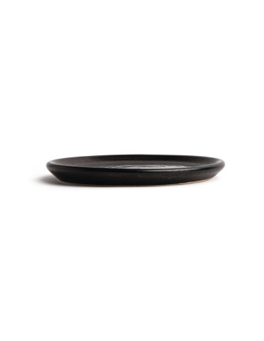 Assiettes plates noir mat Olympia Canvas 180mm - lot de 6
