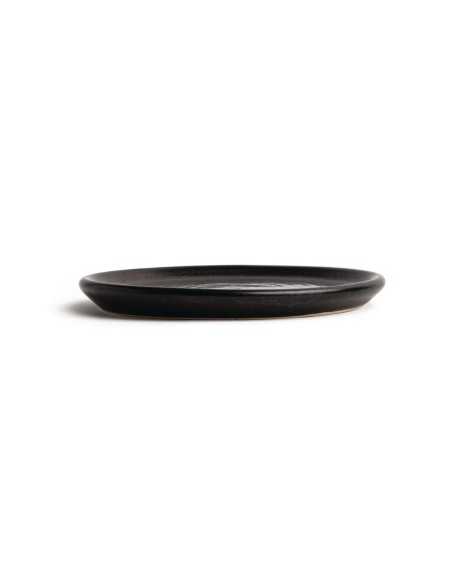 Assiettes plates noir mat Olympia Canvas 180mm - lot de 6