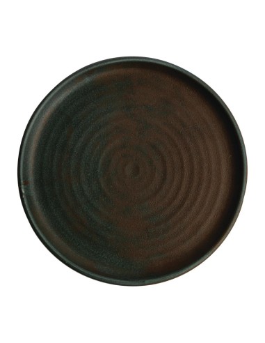 Assiettes plates vert bronze Olympia Canvas 265mm - lot de 6
