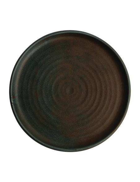 Assiettes plates vert bronze Olympia Canvas 265mm - lot de 6