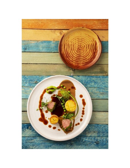 Assiettes plates blanc Murano Olympia Canvas 265mm - lot de 6