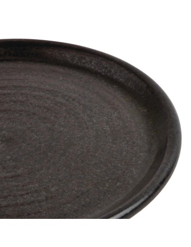 Assiettes plates noir mat Olympia Canvas 180mm - lot de 6