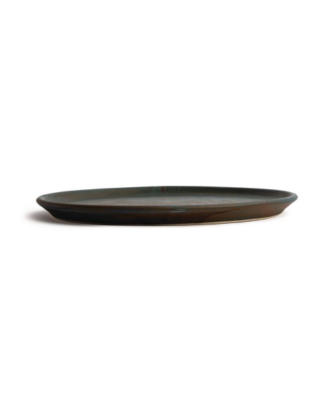 Assiettes plates vert bronze Olympia Canvas 265mm - lot de 6