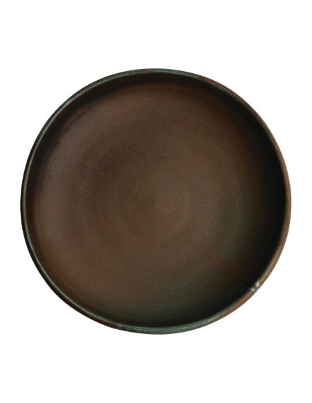 Assiettes creuses vert bronze Olympia Canvas 230mm - lot de 6