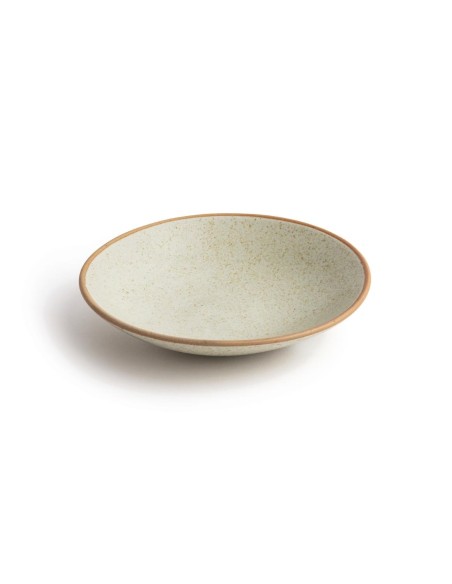 Assiettes creuses beige moucheté Olympia Canvas 200mm - lot de 6