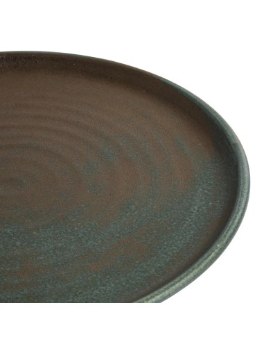 Assiettes plates vert bronze Olympia Canvas 265mm - lot de 6