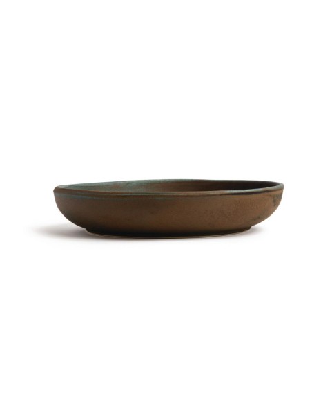 Assiettes creuses vert bronze Olympia Canvas 230mm - lot de 6