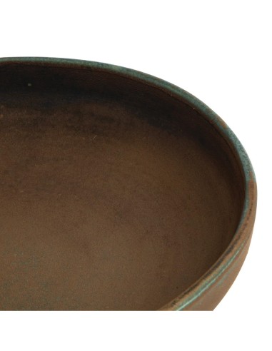 Assiettes creuses vert bronze Olympia Canvas 230mm - lot de 6