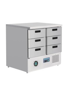 Table réfrigérée 6 tiroirs Polar 240L - Inox