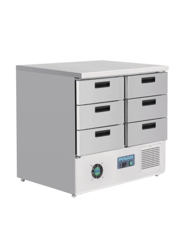 Table réfrigérée 6 tiroirs Polar 240L - Inox